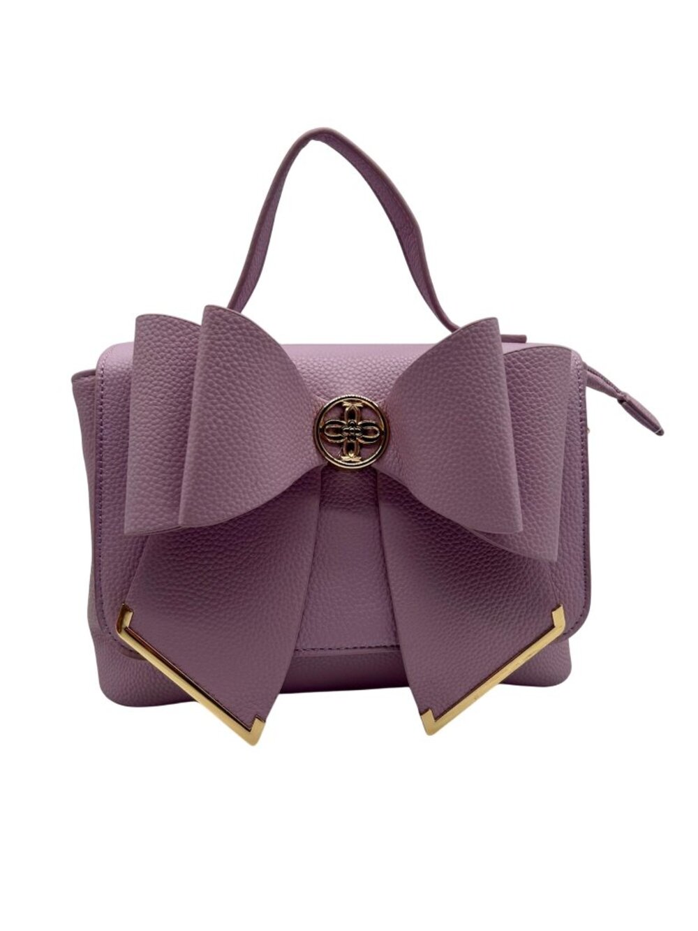 Like Dreams Purple Leather Bowtie Crossbody Bag